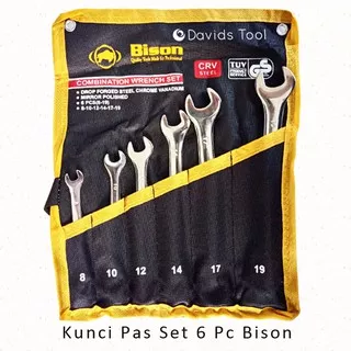 Kunci Ring Pas Set 6 pcs 6pc Bison 8-19 mm Chrome Vanadium