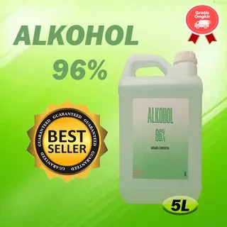 Alkohol 96% 5 Liter - Alkohol 96 Persen - Alkohol Pembersih - Sterilisasi - Obat Luka - Disinfektan