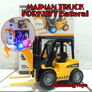 MAINAN ANAK MOBIL TRUCK FORKLIFT BATERAI LAMPU+MUSIK