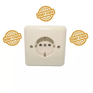 Stop Kontak Arde Broco New Gee IB Krem 5511U - Tempat Colokan Cream 5511 Socket Ground Original SNI