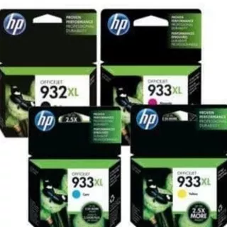 TINTA HP 932XL BLACK + HP 933XL COLOUR FOR Printer HP OFFICEJET : 6100, 6600, 6700,7110, 7510, 7610, 7612 PAKETAN ORIGINAL100%