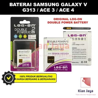 LOGON Baterai Hp Samsung Galaxy V G313 S7272 S7262 S7270 ACE 3 ACE 4 Batre Battery Double Power