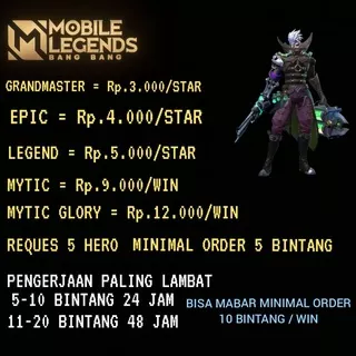 TOP UP MOBILE LEGENDS AKUN GM-EPIC-LEGENDS-MYTIC-MYTIC GLORY