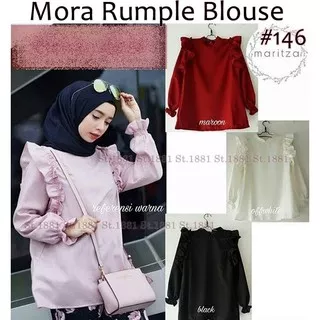 #146 Mora Rumple Blouse tersedia ukuran allsize dan bigsize