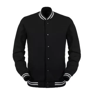 Jaket Baseball Oblong Flecee Button - Jaket Bomber Varsity Casual Pria Murah M - XXL