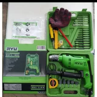 Bor Set Ryu 13mm/ Mesin Bor Set 27pcs/ Mesin Bor Impact Drill Dengan Accessories/ Mesin Bor Koper