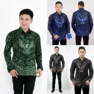 Kemeja Batik Printing Gus Yaqut GP Ansor Jahit Rapi / Baju Batik Motif Garuda Batik Banser NU