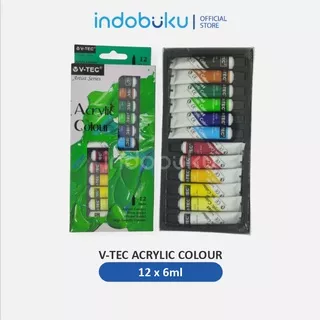 Cat Akrilik V-TEC ACRYLIC COLOURS 6 ML SET 12 / V-TEC CAT AKRILIK 12 WARNA