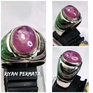 Batu cincin permata ruby Mozambiq natural