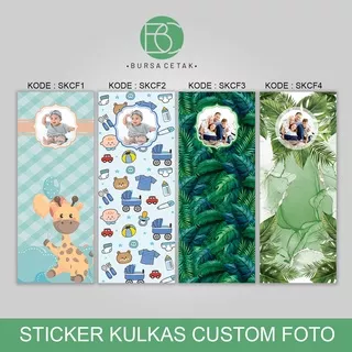 Stiker Kulkas lucu 1 pintu dan 2 pintu Custom Foto