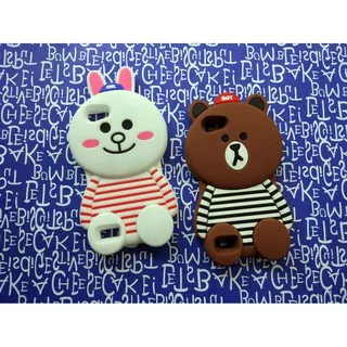 Case Oppo Neo 7 A33 Silikon 3D Teddy Brown Cony Line Silicon Softcase Backcase Casing Hp