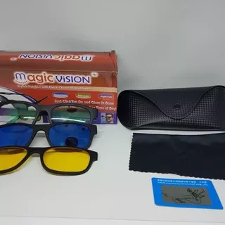 Kacamata Magnet Clip On 3 in 1 Magic Vision