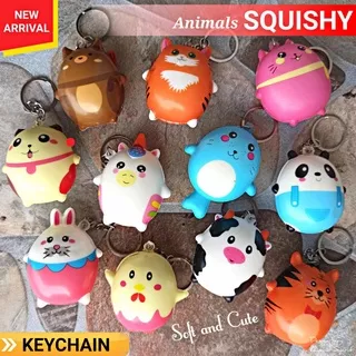 GROSIR SQUISHY ANIMALS BUN KEYCHAIN - KOLEKSI GANTUNGAN KUNCI SQUISHY