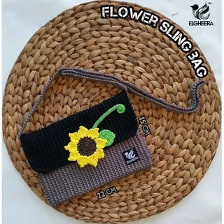 Tas Rajut Bunga / Sling Bag motif Bunga / Flower