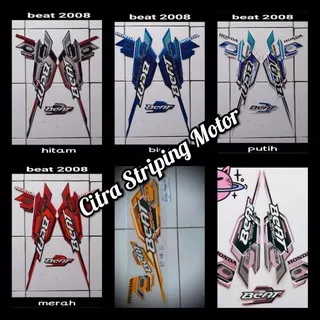 STICKER STRIPING LIS LES BODY MOTOR HONDA BEAT 2008 KARBU STD