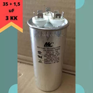 KAPASITOR AC / CAPACITOR AC LG 3 KAKI 35/1,5 uF (MERK MC) 35/1,5 MIKRO