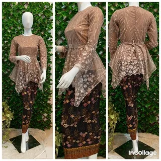 COD - KEBAYA BLOUSE / BLOUSEMIKHA-NR/ TUNIK KEBAYA MODERN / BAJU KEBAYA ARUMI BRUKAT / KEBAYA RESLETING DEPAN / BUSUI FRIENDLY / KERAH SANGHAI / KEBAYA BRUKAT / KEBAYA TULLE / KEBAYA MODERN