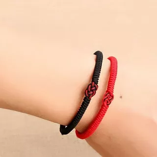 Gelang tali merah anyaman tangan gelang simpul uang ganda