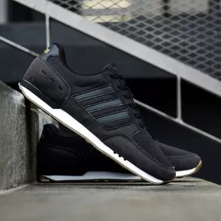 Adidas Neo City Racer Black Black Sole Gum ORIGINAL Sneakers Casual Pria Wanita sepatu Ori Murah