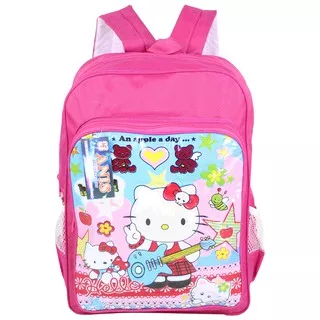 Tas Gendong Sekolah Anak Motif Timbul Hello Kitty Pink Ransel Karakter Lucu Keren Tas Anak Perempuan