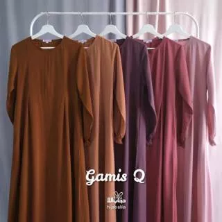 NEW COLOUR!! GAMIS Q By Hijab Alila Dress polos model karet tangan busui BEST SELLER LEBARAN 2021