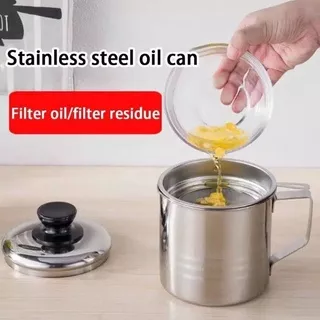 Oil Pot Stainless Steel 1.3L - Wadah Saringan Minyak