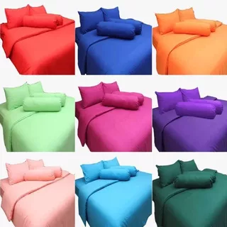 SPREI POLOS ROSEWELL 140X200 / 145X200 MERAH BIRU TUA OREN LIME PINK TUA UNGU TUA SALEM TURKUIS HIJAU TUA PINK MUDA KUNING BIRU MUDA PUTIH HIJAU MUDA UNGU MUDA COKLAT EMAS COKLAT TUA ABU ABU