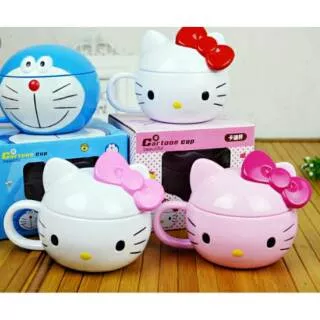 Mug Karakter/Gelas Karakter/Gelas Unik/Mug Hello kitty/Mug Keropi/Mug doremon