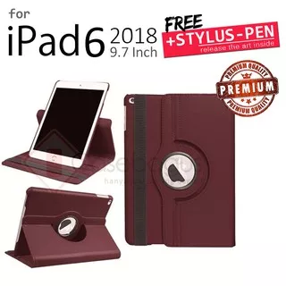 iPad 6 9.7 2018 - Rotating Leather Flip Case Book Cover