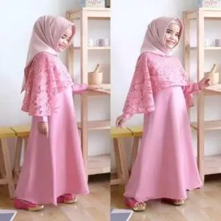 Couple Gamis + Cape brokat Ibu & anak