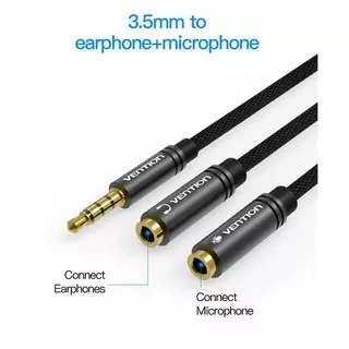 

09 VENTION AUDIO SPLITTER JACK 3.5MM MALE TO FEMALE AUDIO CABLE FOR MOBILE PHONE MP3 SHIRO