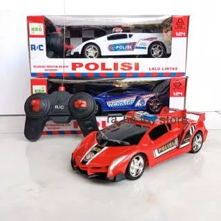 R/C Super Car Polisi Mainan Anak Mobil Polisi Sirine Suara Dan Lampu