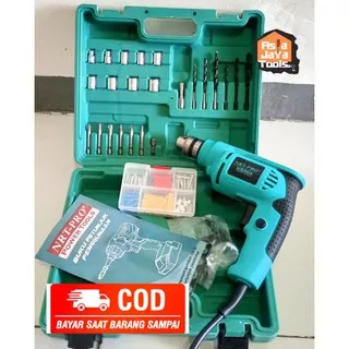 Mesin Bor 10mm 450 HD / Mesin Bor Besi Kayu / Bor set 450HD NRT PRO PROMO