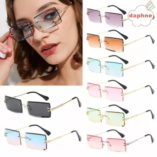 DAPHNE Summer Rectangle Sun Glasses UV400 Shades Fashion Sunglasses Rimless Summer Eyewear 2020 Trendy Women and Men Square Sunglasses