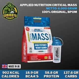 APPLIED NUTRITION CRITICAL MASS 6 KG BPOM PROTEIN WEIGHT GAINER GAINMASS PROTEINS SUSU GYM BULKING