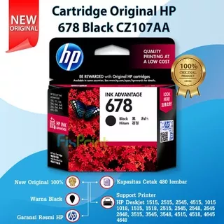 Cartridge HP 678 Black Original Catridge CZ107AA Tinta Printer HP 1515 2515 2645 3545 4645 2545 4515