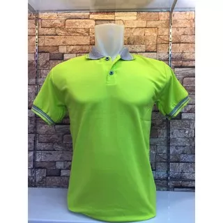 Kaos Kerah Kombinasi HIJAU SABILO - Polo Kerah Kombinasi hijau stabilo - Polo Shirt - Shirt Pria