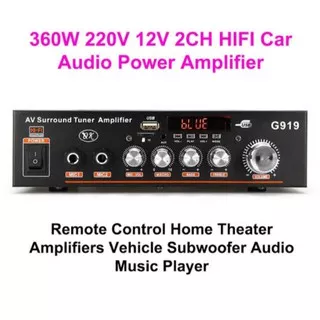 Amplifier karaoke mini bluetooth SURROUND G919 USB-SD CARD-FM HI FI