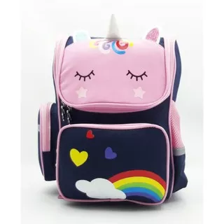 BackPack Ransel Tas Anak Sekolah TK / SD Perempuan Model Panda 14 UKURAN SEDANG Kuda PONY Kanvas IMPORT