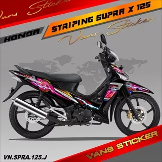 Striping honda supra x 125 tahun 2008_lis sticker variasi motor supra x 125