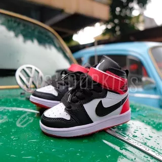 SEPATU ANAK SNEAKERS LAKI NIKE AIR JORDAN HIGH 1 RETRO HIGH RED BLACK PREMIUM SIZE 19-35 FREE BOX 6Bln-10thn