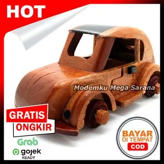 Miniatur Mobil VW Kodok Kayu 21x7x6 cm