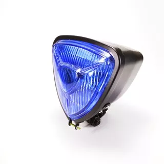 Headlamp Custom Triangle HD Hitam Kaca Biru Lampu Depan CB Japstyle Segi Tiga Street Cub