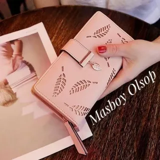 KAHASIL LETHISA Dompet Lipat Wanita Fashion Leaf Pattern Dompet Panjang