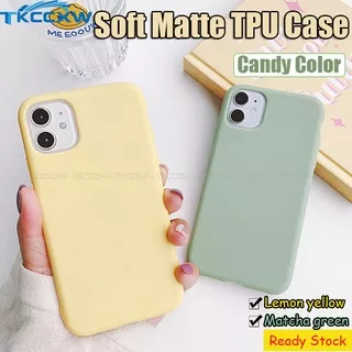 Candy Color Casing for Apple iPhone 13 12 Mini 11 12 13 Pro Max XS MAX XR X 7 8 6 6S Plus 5 5s SE Phone Case Soft TPU Lemon Yellow & Matcha Green Ultra Slim Thin Luxury Fashion Back Cover