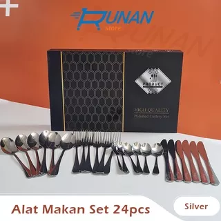 Sendok Garpu Set Alat Makan 24pcs Box Cutlery Set Sendok Garpu Makan