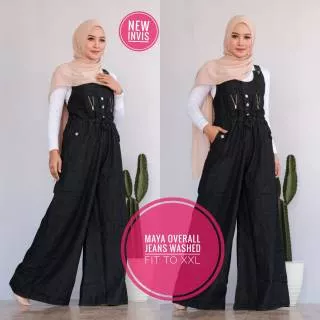 terbaru murah jumpsuit overall celana kulot jeans by new invis