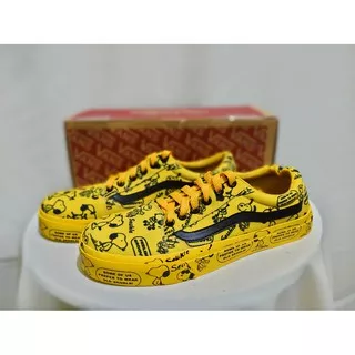 COD MURAH Sepatu Vans x Peanuts Kuning Sepatu Vans Premium Yellow Oldskool x Charlie Bkn Original