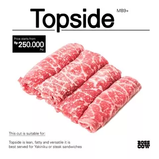 Daging Sapi Tipis Low Fat Sliced Beef Top Side MB 9 AUS Import