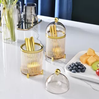 LUXURY#SSET Tempat Garpu Unik / Tempat Garpu Mini / Fruit Fork Holder / Tempat Garpu Kue / Buah / Garpu Mini 10 PCS / Garpu Set